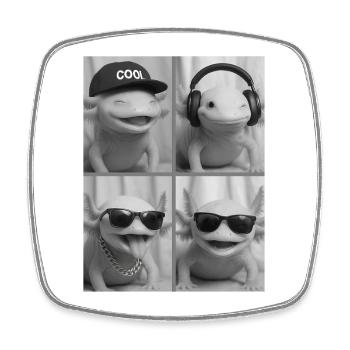Axolotl - Square fridge magnet - white - Front