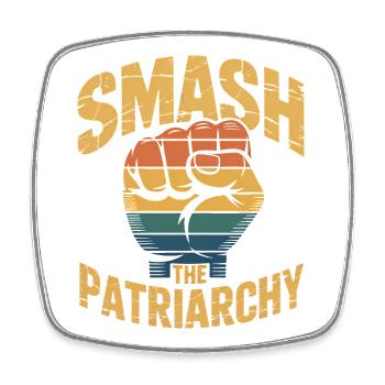 Smash the Patriarchy – Feminismus Logo T-Shirt - Viereckiger Kühlschrankmagnet - Weiß - Vorne