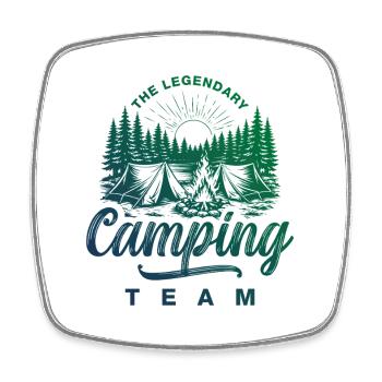 Camping Team Outdoor Zelt - Viereckiger Kühlschrankmagnet - Weiß - Vorne