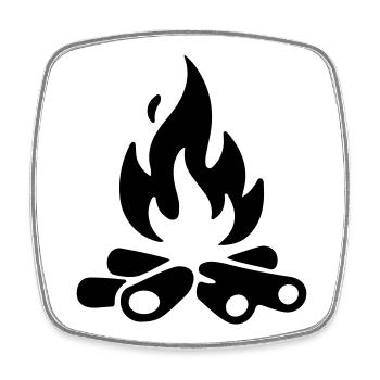 Bois de chauffage pour feu de camp - Magnet carré - blanc - Devant