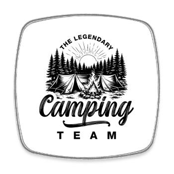 Tente extérieure de l’équipe de camping - Magnet carré - blanc - Devant