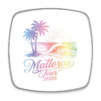 Mallorca Tour 2026 Colorful - Square fridge magnet - white - Front