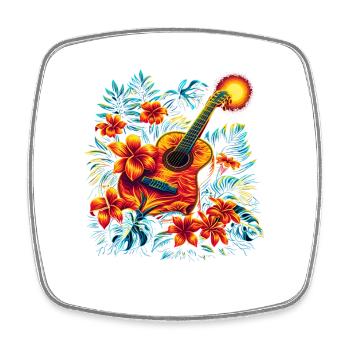 Guitar Vintage Look - Square fridge magnet - white - Front