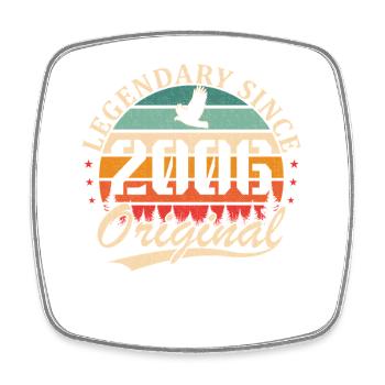 2006 Vintage Retro Birthday Gift - Square fridge magnet - white - Front