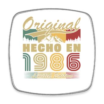 Made in 1986 Vintage Birthday Gift - Square fridge magnet - white - Front