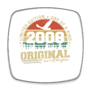 Original 2008 Jahrgang geboren Retro Geburtstag - Magnet carré - blanc - Devant