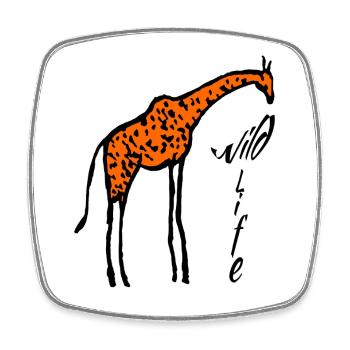 Giraffe wildlife - Square fridge magnet - white - Front