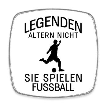 Legenden altern nicht Fußball - Viereckiger Kühlschrankmagnet - Weiß - Vorne