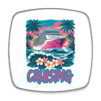 Cruising Cruise Caribbean Vacation Sea - Square fridge magnet - white - Front