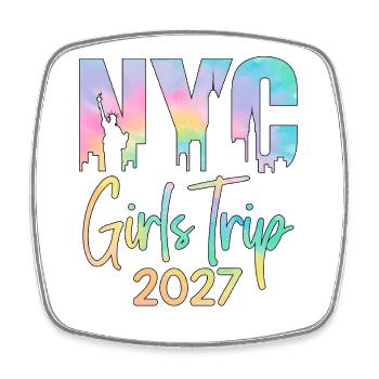 NYC Girls Trip 2027 - Viereckiger Kühlschrankmagnet - Weiß - Vorne