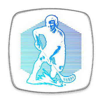 Motif floorball frais pour floorball - Magnet carré - blanc - Devant