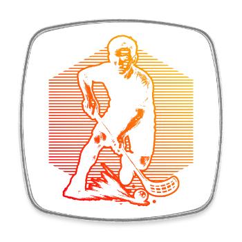 Motif floorball frais pour floorball - Magnet carré - blanc - Devant