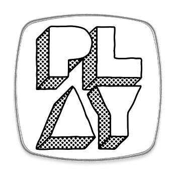 Press Play – Music Party DJ Design - Square fridge magnet - white - Front