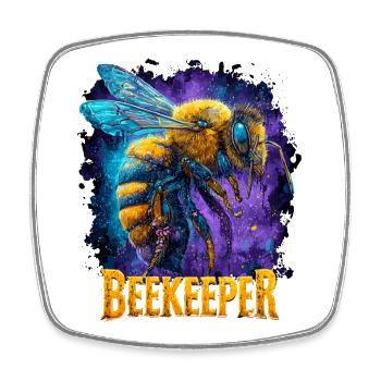 Beekeeper Imker Honey Honig Bee Biene Honigbiene - Viereckiger Kühlschrankmagnet - Weiß - Vorne