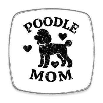Motif du cœur de la maman caniche - Magnet carré - blanc - Devant