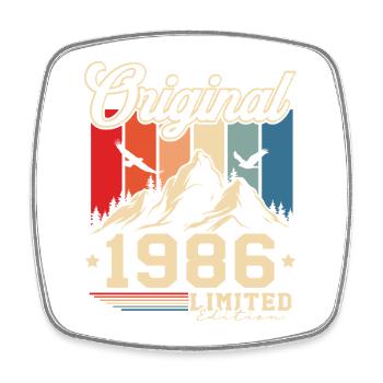 Cadeau vintage 1986 - Magnet carré - blanc - Devant