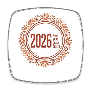 2026 New Year Grace Praise Celebration - Square fridge magnet - white - Front