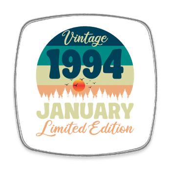 Geburtstag Januar 1994 Geschenk Vintage Limited - Viereckiger Kühlschrankmagnet - Weiß - Vorne