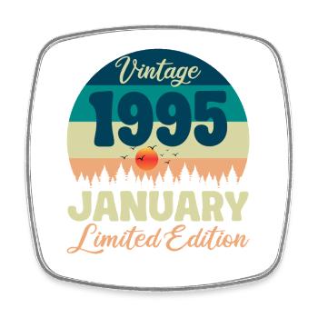 Birthday January 1995 Gift Vintage Limited - Square fridge magnet - white - Front