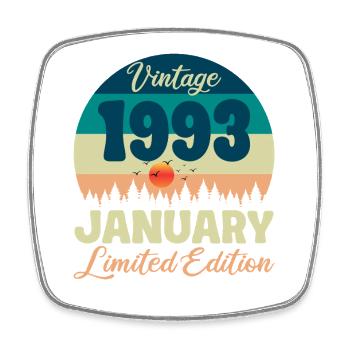 Geburtstag Januar 1993 Geschenk Vintage Limited - Viereckiger Kühlschrankmagnet - Weiß - Vorne