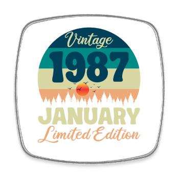 Anniversaire Janvier 1987 Cadeau Vintage Limited - Magnet carré - blanc - Devant