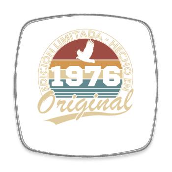 1976 Vintage Retro Birthday Gift - Square fridge magnet - white - Front