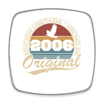 2006 Vintage Retro Birthday Gift - Square fridge magnet - white - Front