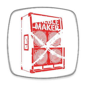 Treble Maker Music Pun Techno Rave - Square fridge magnet - white - Front