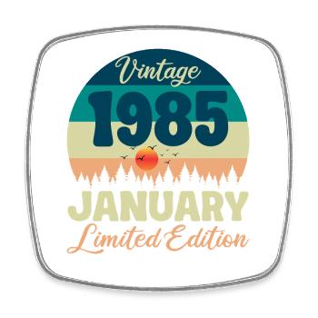 Birthday January 1985 Gift Vintage Limited - Square fridge magnet - white - Front