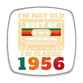 Cadeau d’anniversaire rétro vintage 1956 - Magnet carré - blanc - Devant
