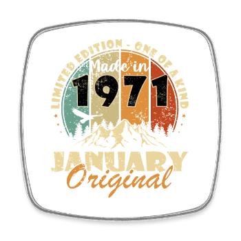 January Original 1971 Limited Edition - Viereckiger Kühlschrankmagnet - Weiß - Vorne