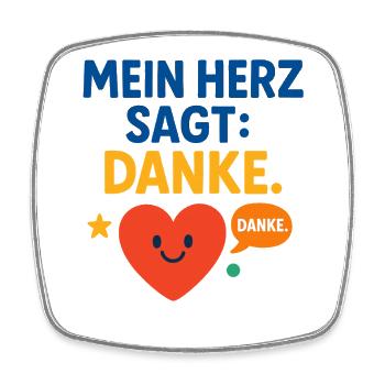 Mein Herz dankt, dankbarkeit liebe geschenk - Viereckiger Kühlschrankmagnet - Weiß - Vorne