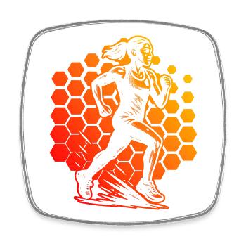Motif emblématique de la course - Magnet carré - blanc - Devant