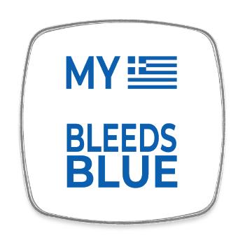 My Heart Bleeds Blue Greece - Square fridge magnet - white - Front