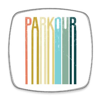 Parkour Retro Vintage - Viereckiger Kühlschrankmagnet - Weiß - Vorne