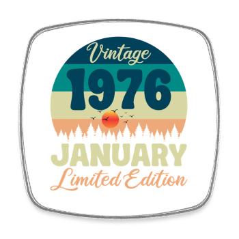 Anniversaire Janvier 1976 Cadeau Vintage Limited - Magnet carré - blanc - Devant