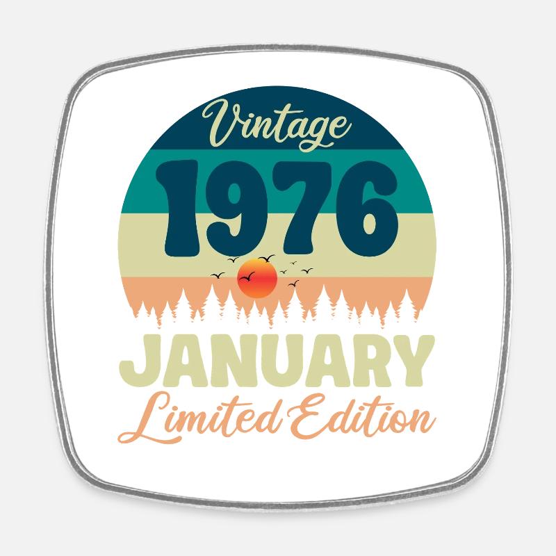 Birthday January 1976 Gift Vintage Limited - Square fridge magnet - white