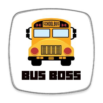 Yellow School Bus Driver Lover Kid Retro Badge - Viereckiger Kühlschrankmagnet - Weiß - Vorne