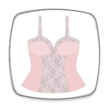 Lace Pink Corset Bodice - Square fridge magnet - white - Front