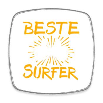 Surfer Geschenkidee - Viereckiger Kühlschrankmagnet - Weiß - Vorne