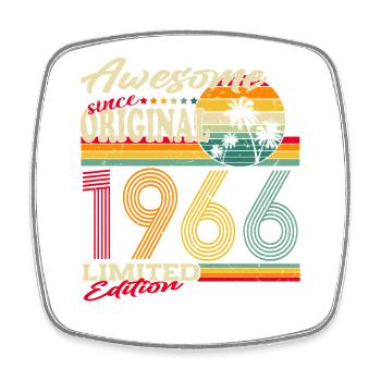 Original-1966-Jahrgang-Retro-Geburtstag-Geschen - Viereckiger Kühlschrankmagnet - Weiß - Vorne