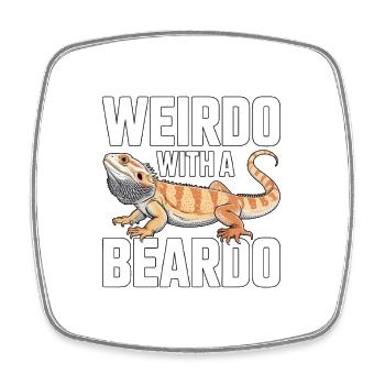 Un Drôle avec un Beardo - Magnet carré - blanc - Devant