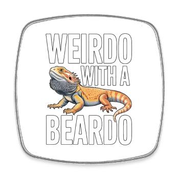 Un Drôle avec un Beardo - Magnet carré - blanc - Devant