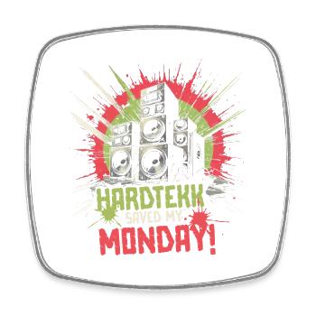 Hardtekk Saved My Monday Tekke Ostdeutschland - Viereckiger Kühlschrankmagnet - Weiß - Vorne