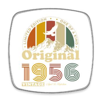 1956 Vintage Rétro Cadeau D'anniversaire - Magnet carré - blanc - Devant