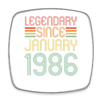 Légendaire depuis janvier 1986, Rétro, anniversaire - Magnet carré - blanc - Devant