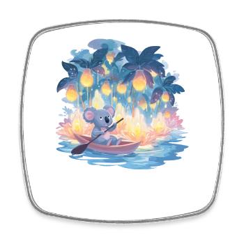 Lichterwald Koala Bootreise - Viereckiger Kühlschrankmagnet - Weiß - Vorne