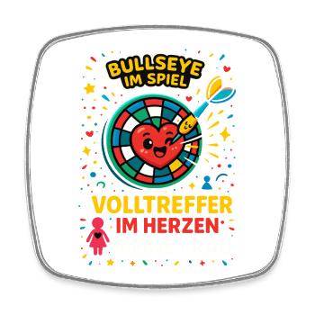 darts liebe frau, bullseye geschenk - Viereckiger Kühlschrankmagnet - Weiß - Vorne