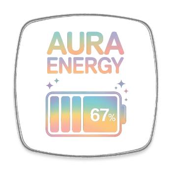 Aura Energy 67% Pastel Battery Meme - Square fridge magnet - white - Front