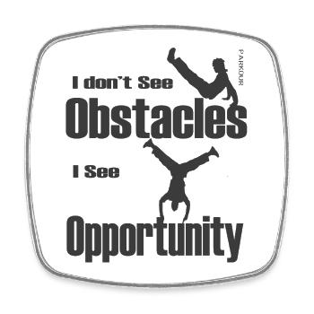 Parkour I Dont See Obstacles I See Opportunity - Square fridge magnet - white - Front